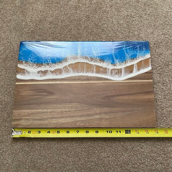 Handmade Other - Wood Cutting Board Ocean Beach Resin Design NEW Hosting Kitchen Charcuterie